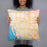 Person holding 18x18 Custom Oxnard California Map Throw Pillow in Watercolor