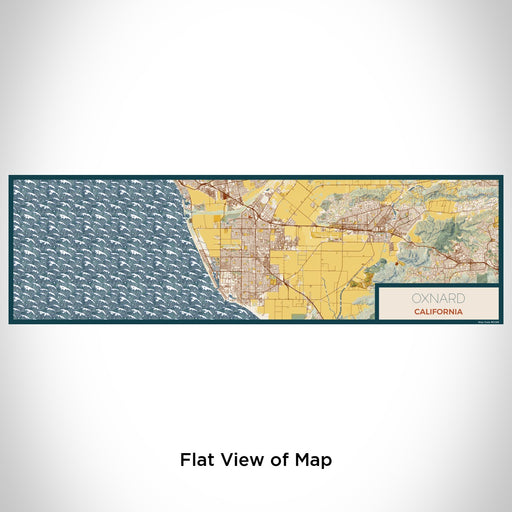 Flat View of Map Custom Oxnard California Map Enamel Mug in Woodblock