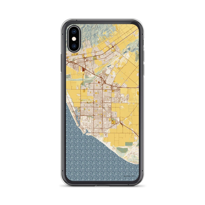 Custom Oxnard California Map Phone Case in Woodblock