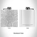 Rendered View of Ozark National Forest Arkansas Map Engraving on 6oz Stainless Steel Flask in White