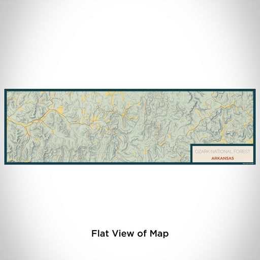 Flat View of Map Custom Ozark National Forest Arkansas Map Enamel Mug in Woodblock