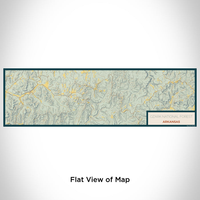 Flat View of Map Custom Ozark National Forest Arkansas Map Enamel Mug in Woodblock