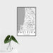 16x24 Pacifica California Map Print Portrait Orientation in Classic Style With Tropical Plant Leaves in Water