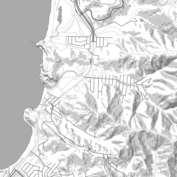 Pacifica California Map Print in Classic Style Zoomed In Close Up Showing Details