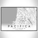 Pacifica California Map Print Landscape Orientation in Classic Style With Shaded Background