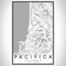 Pacifica California Map Print Portrait Orientation in Classic Style With Shaded Background