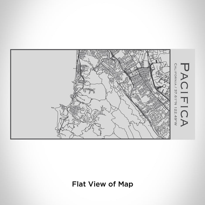 Rendered View of Pacifica California Map Engraving on 17oz Stainless Steel Insulated Cola Bottle