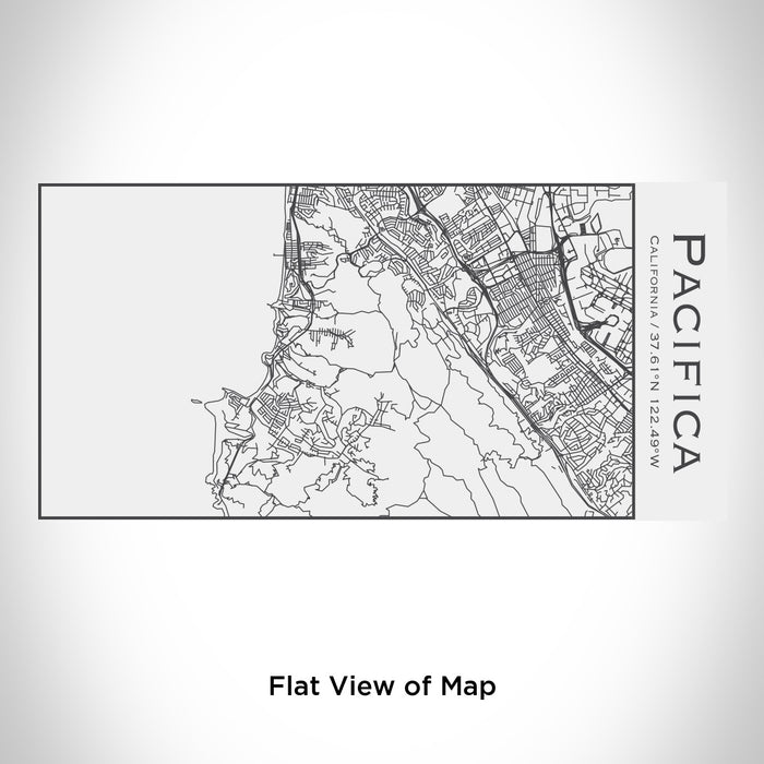 Rendered View of Pacifica California Map Engraving on 17oz Stainless Steel Insulated Cola Bottle in White