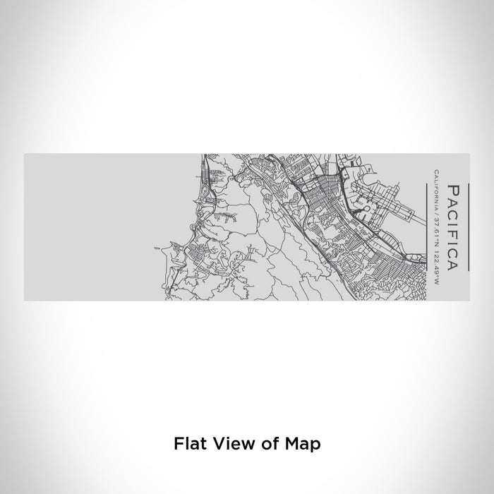 Rendered View of Pacifica California Map Engraving on 10oz Stainless Steel Insulated Cup with Sipping Lid