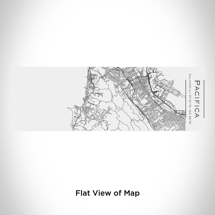 Rendered View of Pacifica California Map Engraving on 10oz Stainless Steel Insulated Cup with Sliding Lid in White