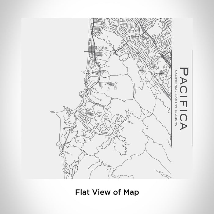 Rendered View of Pacifica California Map Engraving on 17oz Stainless Steel Insulated Tumbler in White