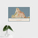 16x24 Pacific Grove California Map Print Landscape Orientation in Woodblock Style With Tropical Plant Leaves in Water