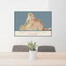 24x36 Pacific Grove California Map Print Lanscape Orientation in Woodblock Style Behind 2 Chairs Table and Potted Plant