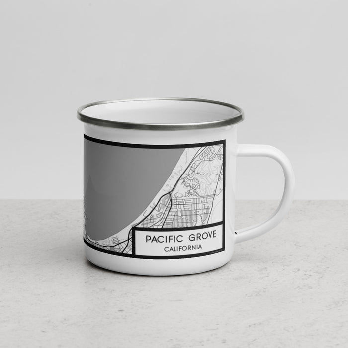 Right View Custom Pacific Grove California Map Enamel Mug in Classic