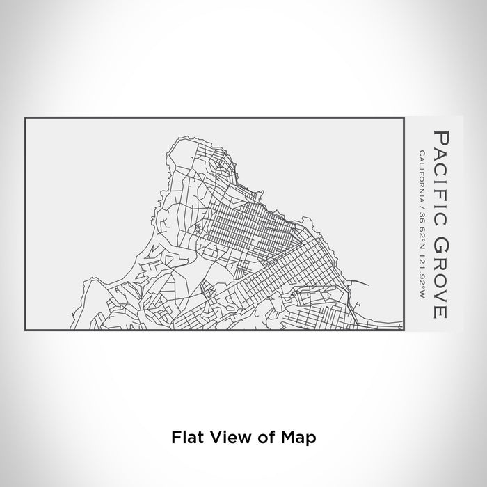 Rendered View of Pacific Grove California Map Engraving on 17oz Stainless Steel Insulated Cola Bottle in White