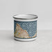 Front View Custom Pacific Grove California Map Enamel Mug in Woodblock