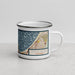 Right View Custom Pacific Grove California Map Enamel Mug in Woodblock