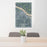 24x36 Paducah Kentucky Map Print Portrait Orientation in Afternoon Style Behind 2 Chairs Table and Potted Plant