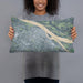 Person holding 20x12 Custom Paducah Kentucky Map Throw Pillow in Afternoon