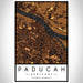 Paducah Kentucky Map Print Portrait Orientation in Ember Style With Shaded Background