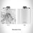 Rendered View of Paducah Kentucky Map Engraving on 6oz Stainless Steel Flask in White