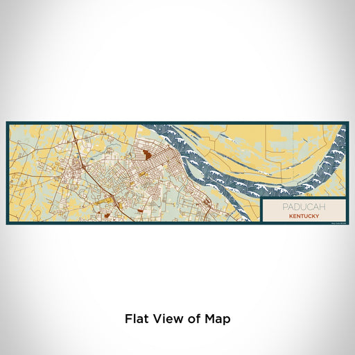 Flat View of Map Custom Paducah Kentucky Map Enamel Mug in Woodblock