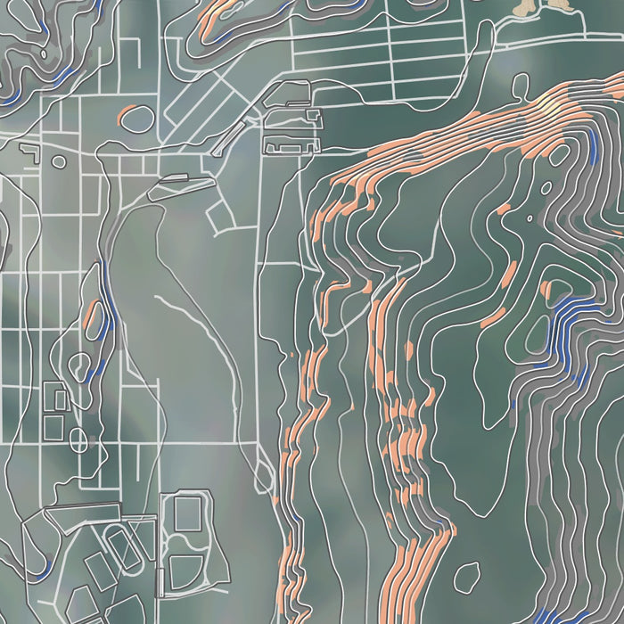 Pagosa Springs Colorado Map Print in Afternoon Style Zoomed In Close Up Showing Details