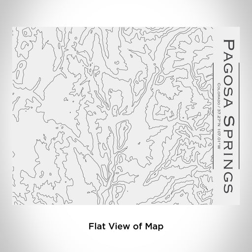 Rendered View of Pagosa Springs Colorado Map Engraving on 20oz Stainless Steel Insulated Bottle with Bamboo Top in White