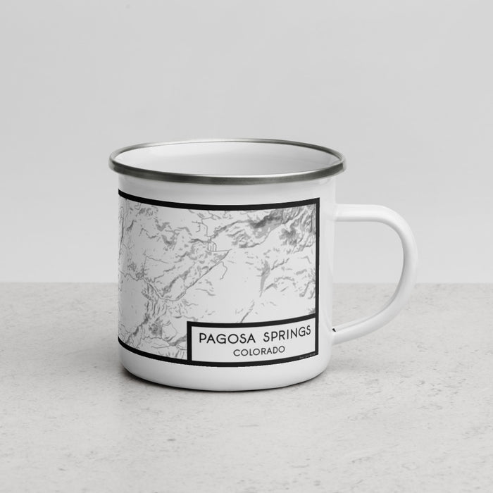 Right View Custom Pagosa Springs Colorado Map Enamel Mug in Classic
