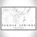 Pagosa Springs Colorado Map Print Landscape Orientation in Classic Style With Shaded Background