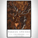 Pagosa Springs Colorado Map Print Portrait Orientation in Ember Style With Shaded Background