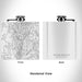 Rendered View of Pagosa Springs Colorado Map Engraving on 6oz Stainless Steel Flask in White