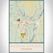 Pagosa Springs Colorado Map Print Portrait Orientation in Woodblock Style With Shaded Background