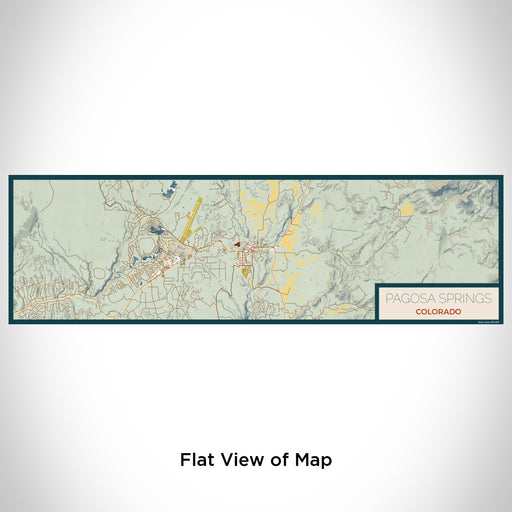 Flat View of Map Custom Pagosa Springs Colorado Map Enamel Mug in Woodblock