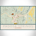 Pagosa Springs Colorado Map Print Landscape Orientation in Woodblock Style With Shaded Background