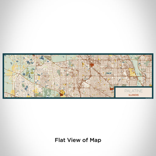 Flat View of Map Custom Palatine Illinois Map Enamel Mug in Woodblock