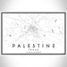 Palestine Texas Map Print Landscape Orientation in Classic Style With Shaded Background