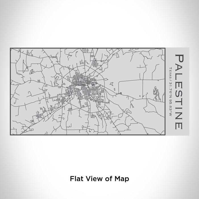 Rendered View of Palestine Texas Map Engraving on 17oz Stainless Steel Insulated Cola Bottle