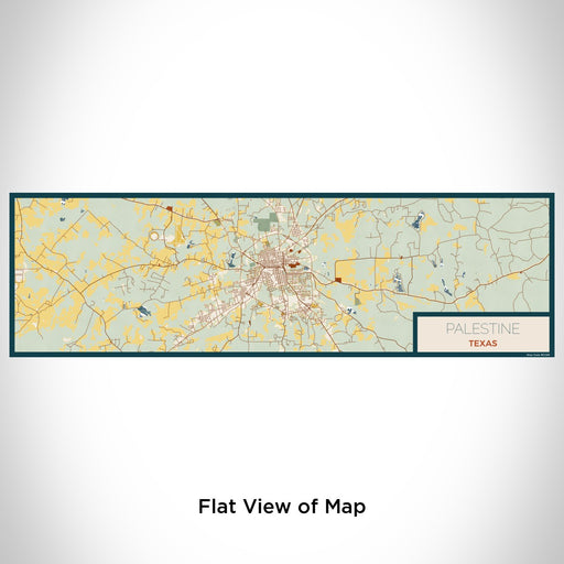 Flat View of Map Custom Palestine Texas Map Enamel Mug in Woodblock