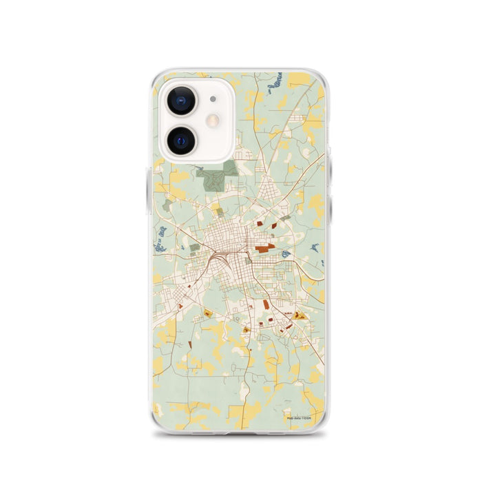 Custom Palestine Texas Map iPhone 12 Phone Case in Woodblock