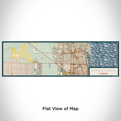 Flat View of Map Custom Palm Beach Gardens Florida Map Enamel Mug in Woodblock