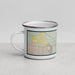 Left View Custom Palm Beach Gardens Florida Map Enamel Mug in Woodblock