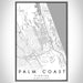 Palm Coast Florida Map Print Portrait Orientation in Classic Style With Shaded Background