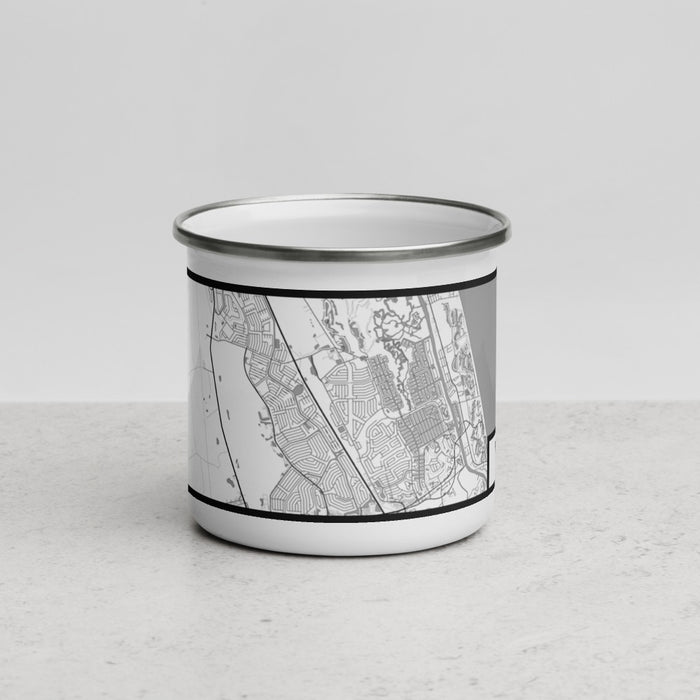 Front View Custom Palm Coast Florida Map Enamel Mug in Classic