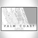 Palm Coast Florida Map Print Landscape Orientation in Classic Style With Shaded Background
