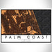 Palm Coast Florida Map Print Landscape Orientation in Ember Style With Shaded Background
