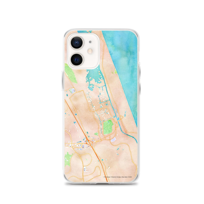 Custom Palm Coast Florida Map iPhone 12 Phone Case in Watercolor