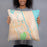 Person holding 18x18 Custom Palm Coast Florida Map Throw Pillow in Watercolor