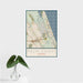 16x24 Palm Coast Florida Map Print Portrait Orientation in Woodblock Style With Tropical Plant Leaves in Water