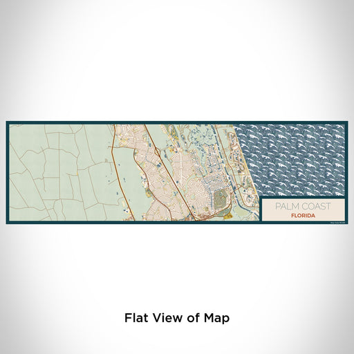 Flat View of Map Custom Palm Coast Florida Map Enamel Mug in Woodblock